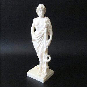 Asclepius Alabaster Statue Geek God Of Medicine Sculpture Made In Greece 9' Tall